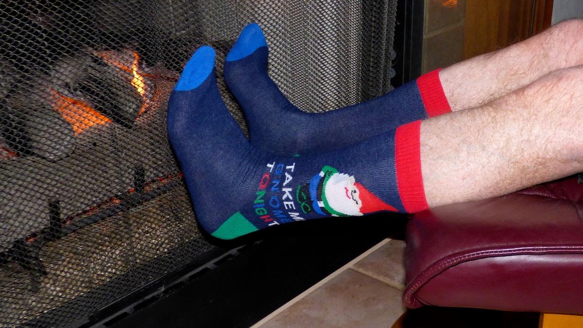 Christmas socks fireplace