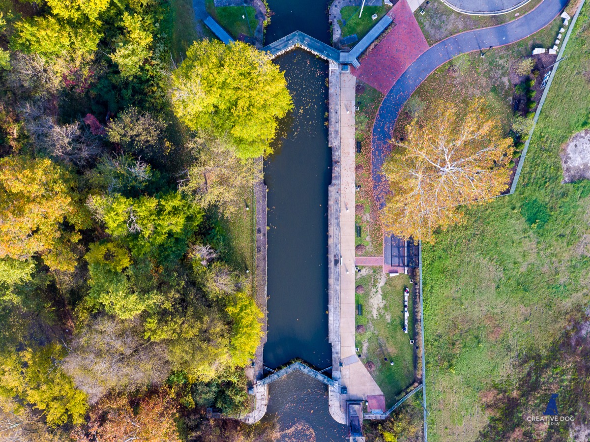 canal locks richmond fall aerial
