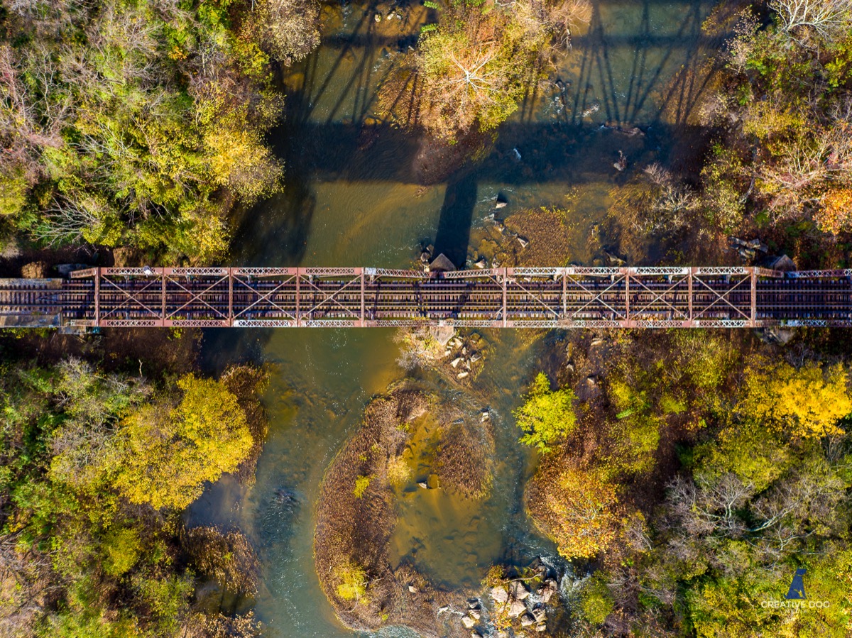 james river aerial fall bridge