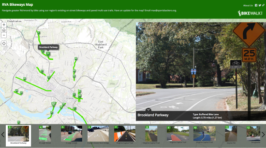 Bike Walk RVA's interactive bikeways map