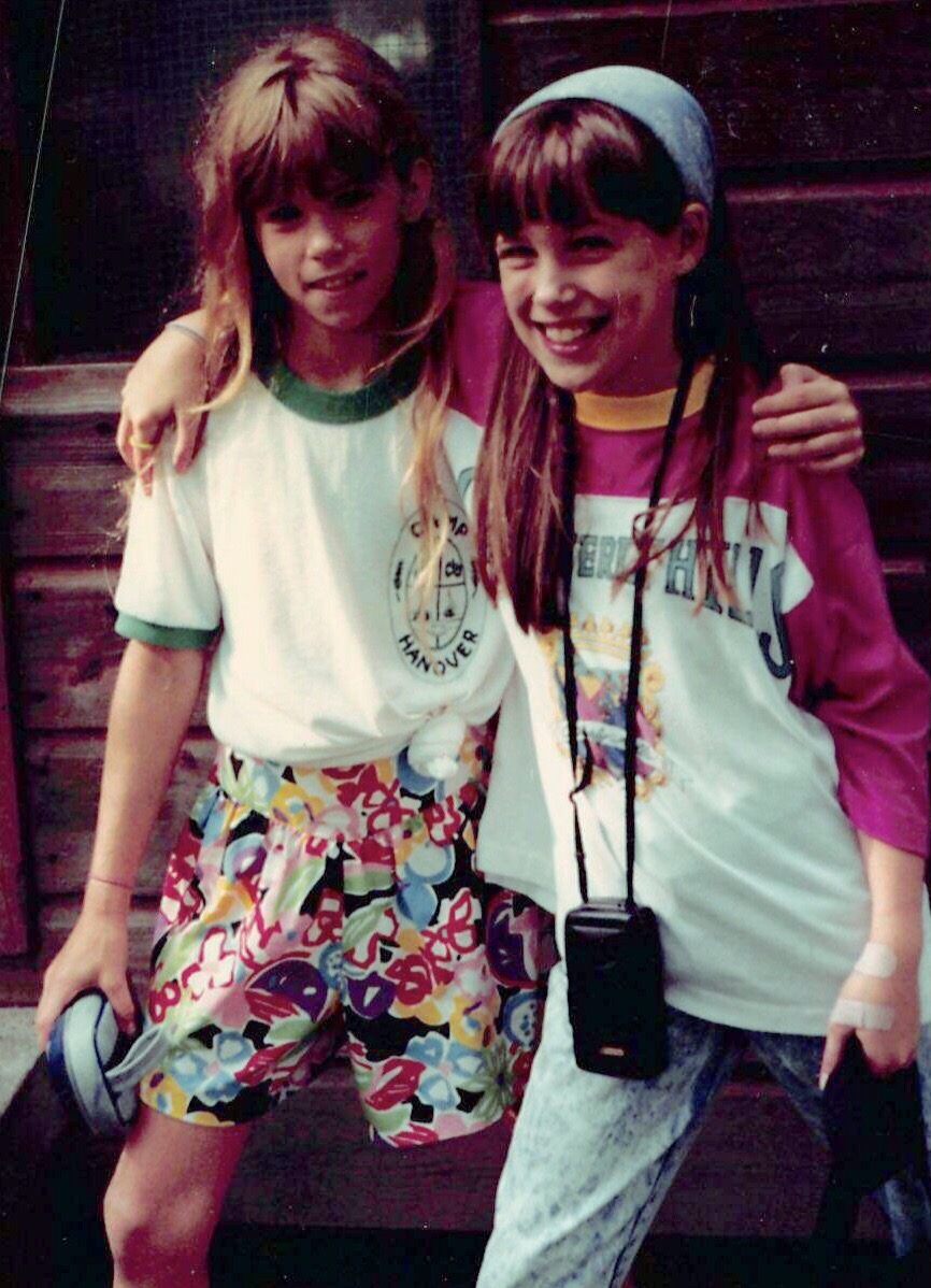 The author (right) and her to-this-day BFF at Camp Hanover, 1991.