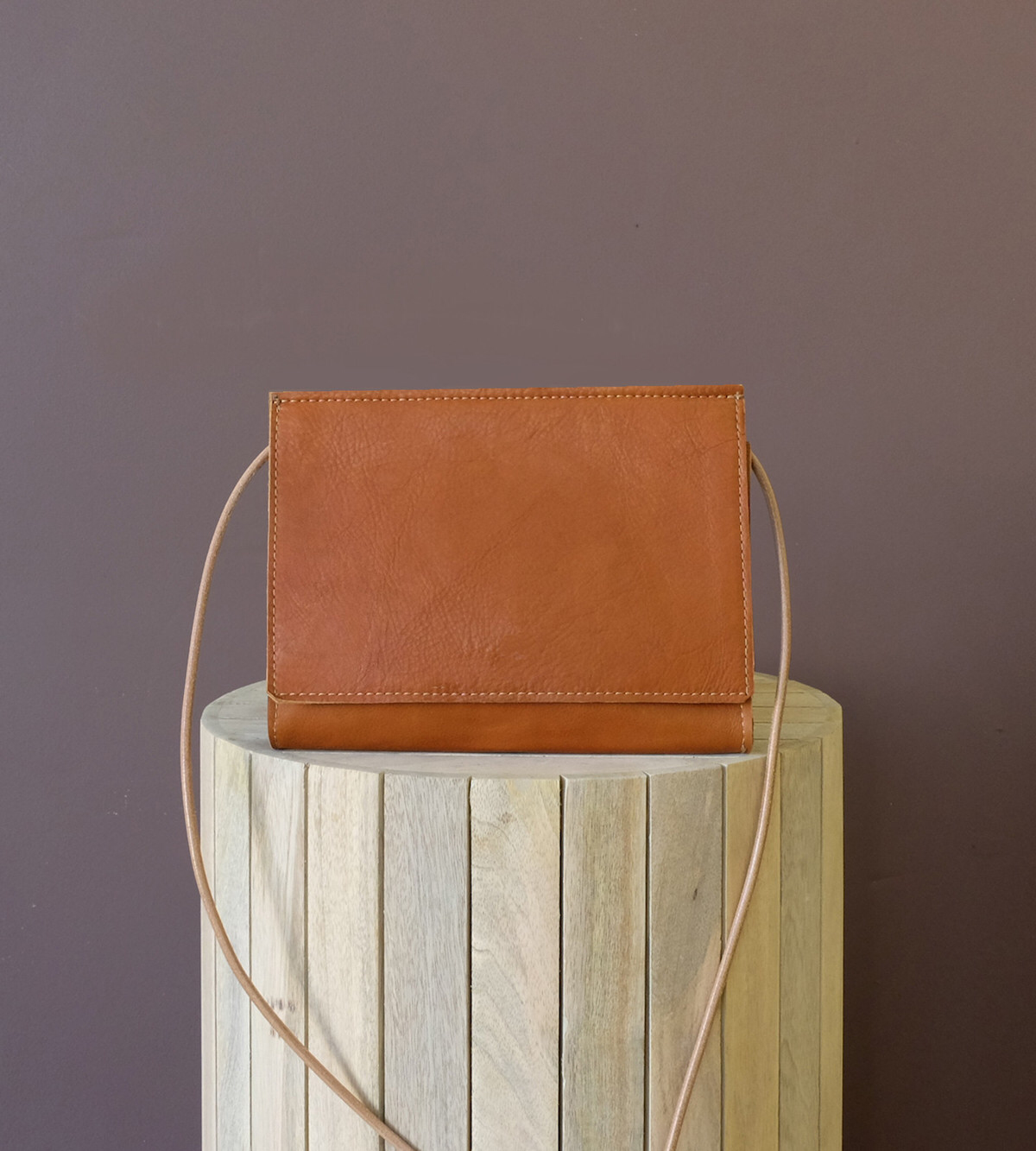 Adelaide Crossbody in Caramel Tan Leather and Suede -- $168